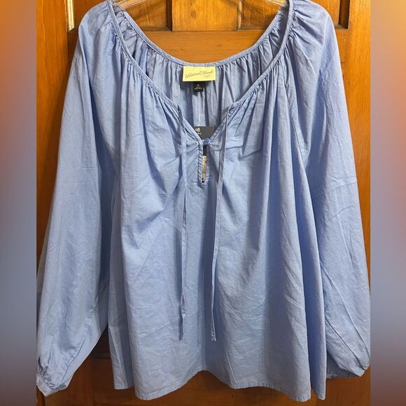 NWT!!! UNIVERSAL THREAD WOMEN'S BLUE BALLOON SLEEVE BLOUSE, Extra Large - Picture 3 of 6